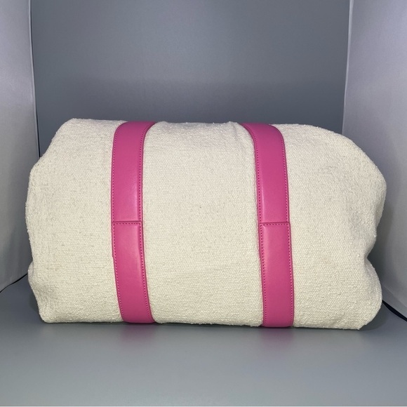 Palm Angels Pink Leather Logo Tote Bag Shoulder Carryall Large Display Model - Picture 12 of 16